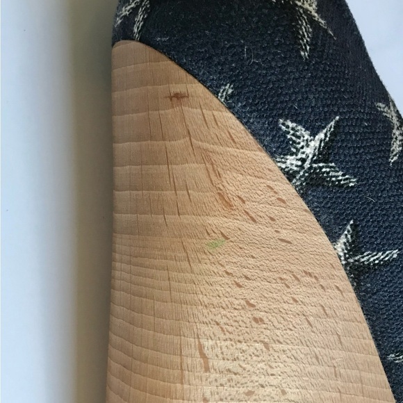 YSL YVES SAINT LAURENT Starfish Print Canvas Platform Wedge Size 9.5 US  EU 39.5 - Picture 10 of 13